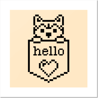 Puppy Dog In The Pocket / Hello sign / Perfect gift for every Kid Posters and Art